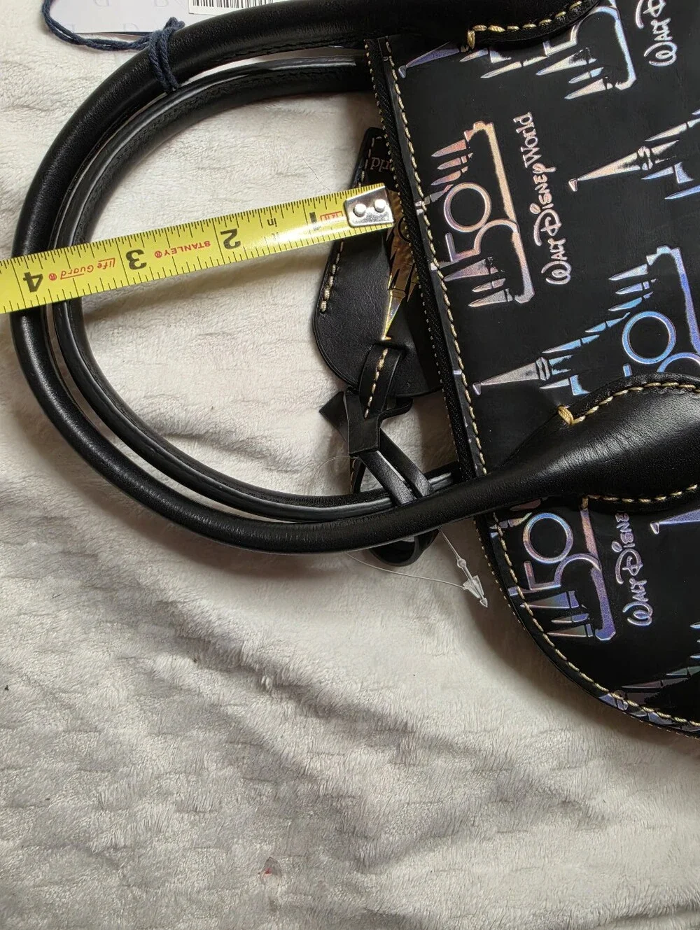 New Disney Dooney & Bourke Walt Disney World 50th Anniversary Black Holo Satchel